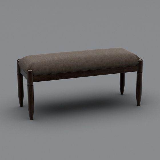 Vintage Elegance Low-Poly Bench 3D model