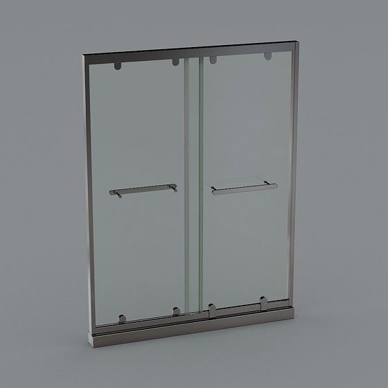 Stylish Glass Shower Door 3D model for Modern Interiors