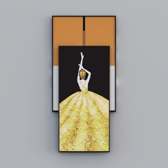 Elegant Dancer Silhouette 3D Model