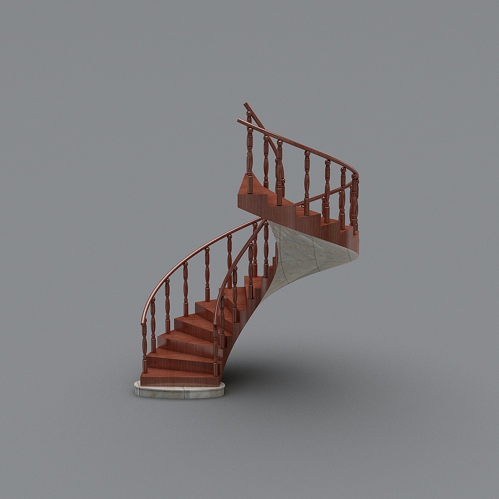 Low Polygon Modern Staircase 3D model