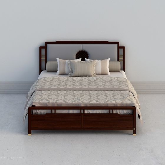 Elegant Low-Poly 3D Bed Model for Modern Interiors