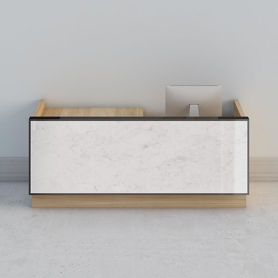 Stylish Low-Poly Reception Desk 3D model
