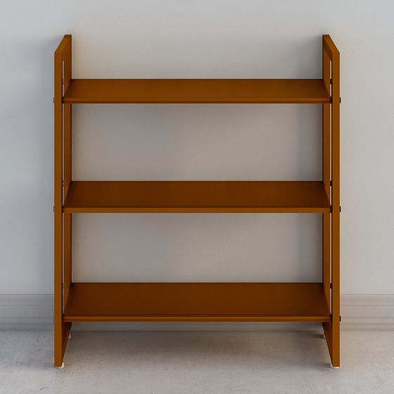 Brown Multi-Layer Storage Rack 3D Model for Organized Spaces