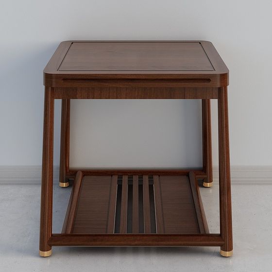 Elegant Wooden Side Table 3D model