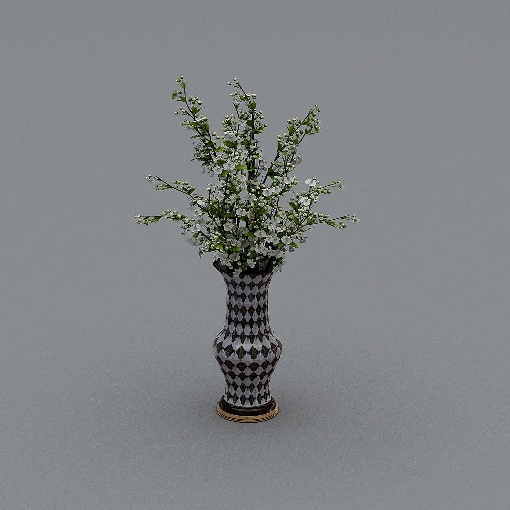 Green plants ceramic vase