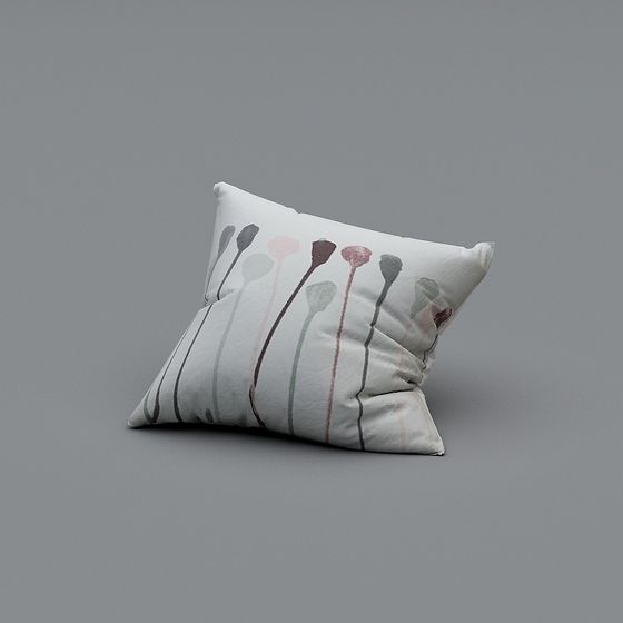 Floral Harmony Pillow 3D model for Modern Interiors