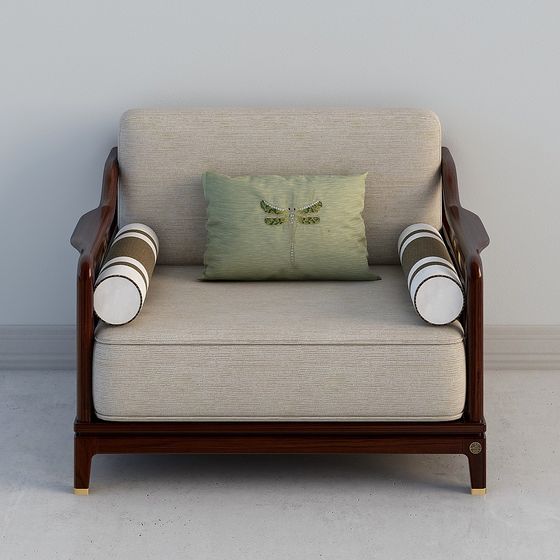 Elegant Low-Polygon Sofa 3D Model