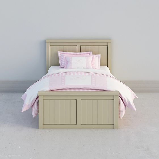 Charming Low-Poly Kids Bed 3D Model