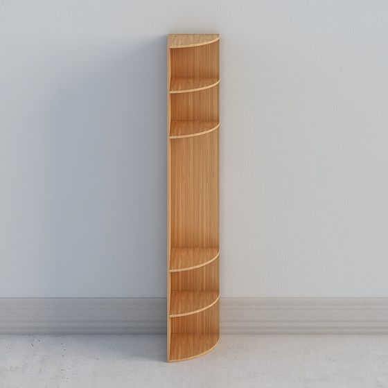 Sleek Wood Color Storage Rack 3D Model for Organizing Spaces