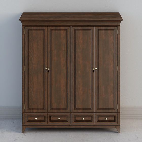 Stylish Low-Poly Wardrobe 3D model for Diverse Spaces