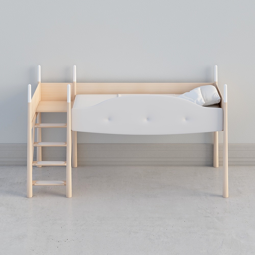 Minimalist Loft Bed 3D model