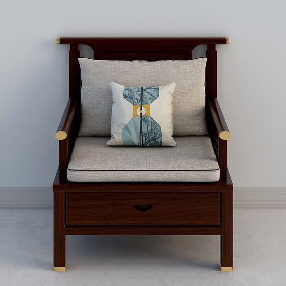 Elegant Low-Polygon Armchair 3D model