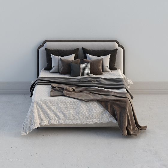 Elegant Modern Bed 3D model for Contemporary Spaces