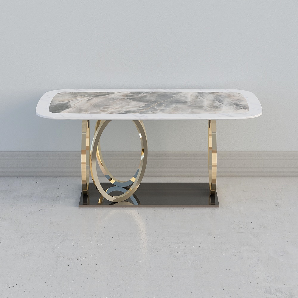 Art Table of Marble and Metal 3D model