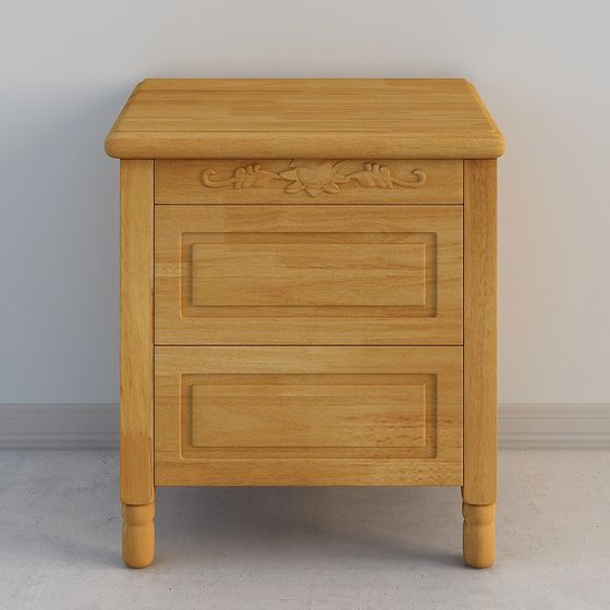 Vintage Wooden Nightstand 3D model