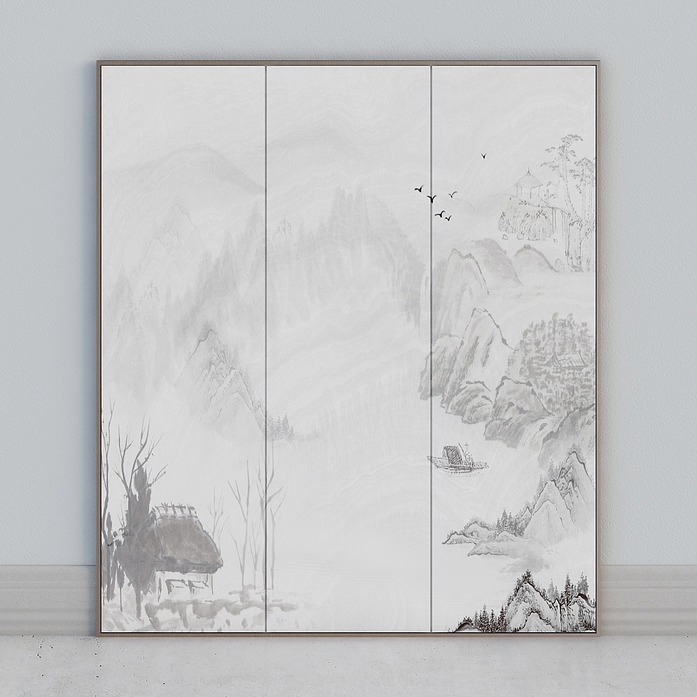 Ink Wash Landscape 3D model