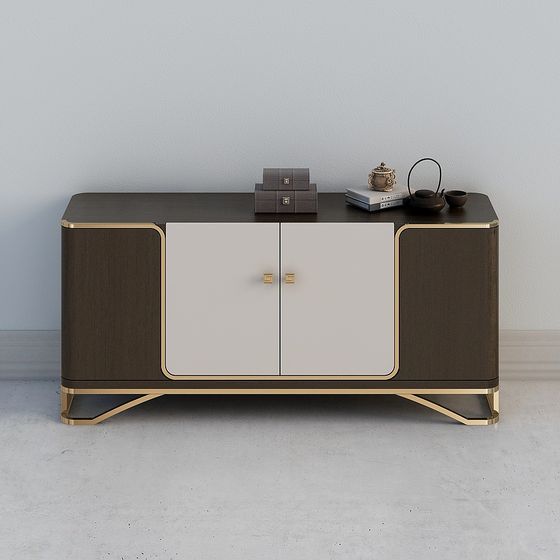 Elegant Low-Polygon Storage Cabinet 3D model