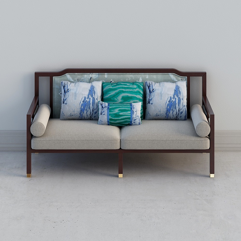 Canapé trois personnes TS-SD-SF101 (bois de cire blanc)