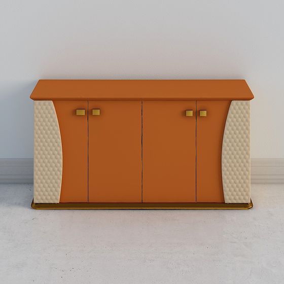 Vintage Orange Storage Cabinet 3D model