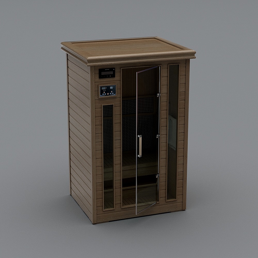 Modern Minimalist Personal Sauna Room 3D model