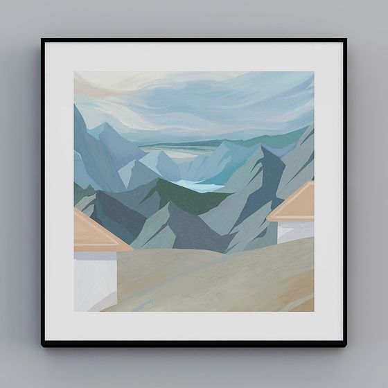 Snowy Cabin Low Poly 3D model