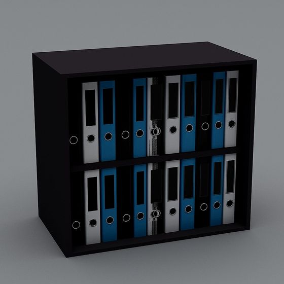 Low Poly Modern Office Cabinet 3D model