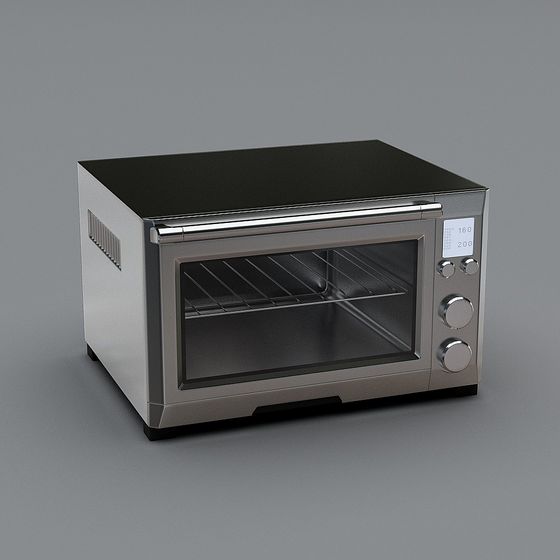 Black Microwave Oven 3D Model