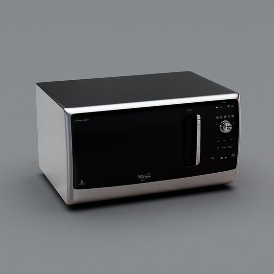 Sleek Modern Microwave 3D Model for Kitchens