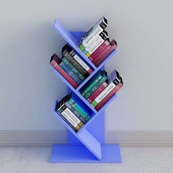 Colorful Zigzag Bookshelf 3D model