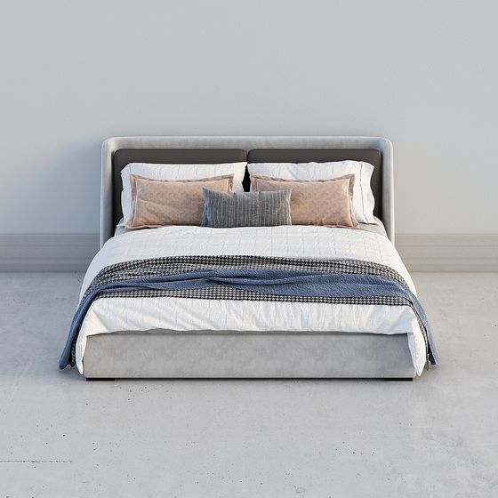 Modern Minimalist Bed 3D model