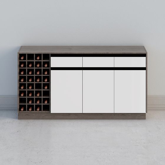 Stylish Wine Rack Console 3D model for Modern Spaces