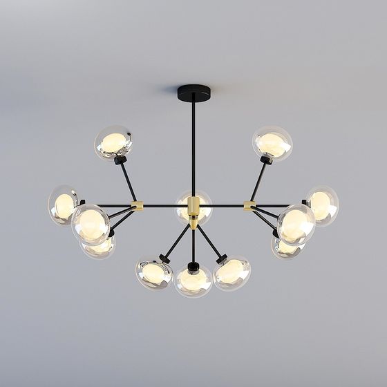 Elegant Low-Polygon Pendant Light 3D model