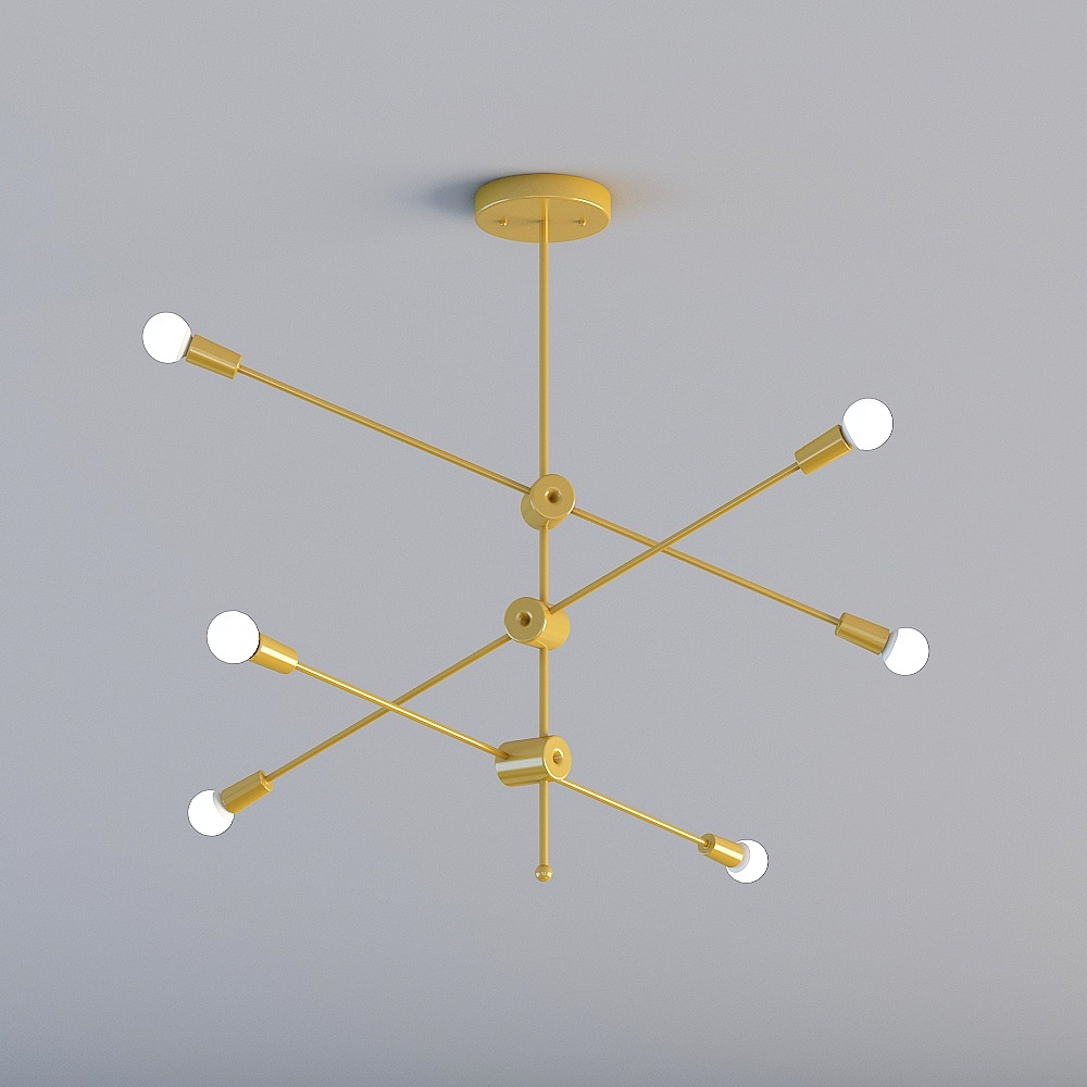 d286 Gold Landy Lighting Minimalist Style Chandelier Low-rise Decorative Living Room Lights Minimalist Modern Dining Room Light Art Hall Lighting