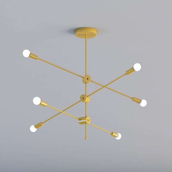 Elegant Low-Poly Chandelier 3D model for Modern Interiors