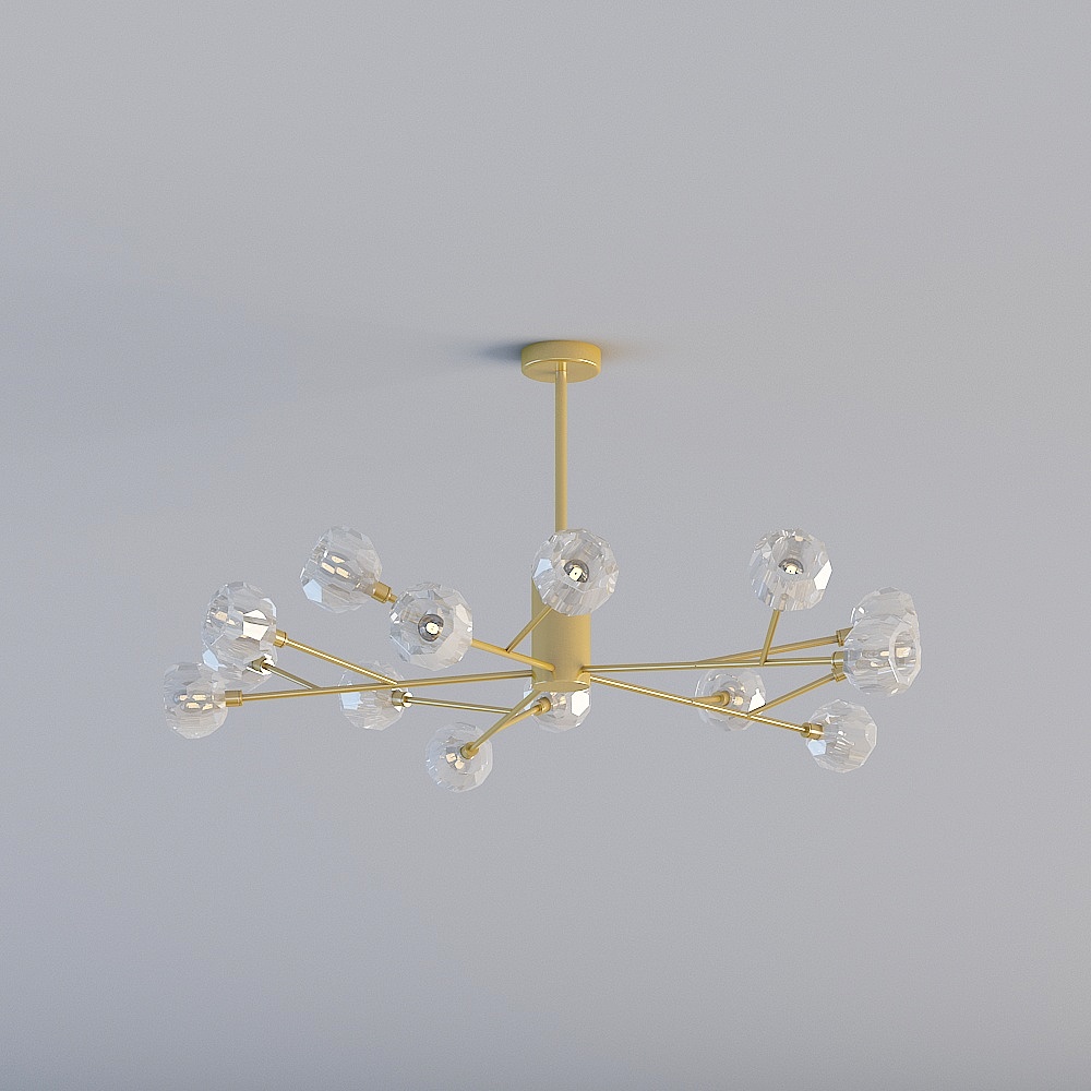 D226 Gold Landy Lighting Light Luxury Chandelier Living Room Lights After Modern Minimalist Lighting Hong Kong Designer Bedroom Molecular Lights Nordic Wind Restaurant Lights