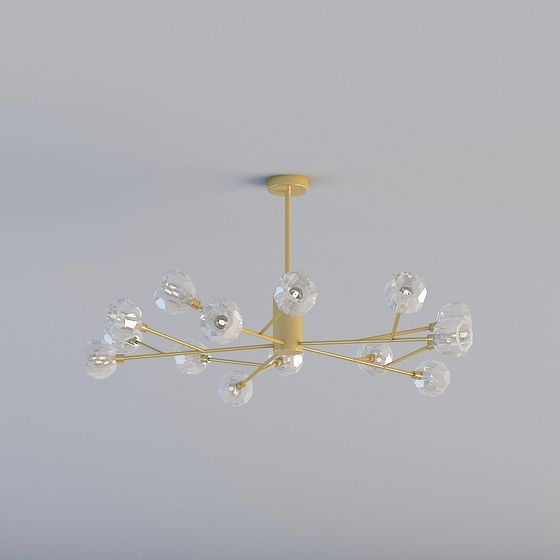 Elegant Low-Poly Chandelier 3D model
