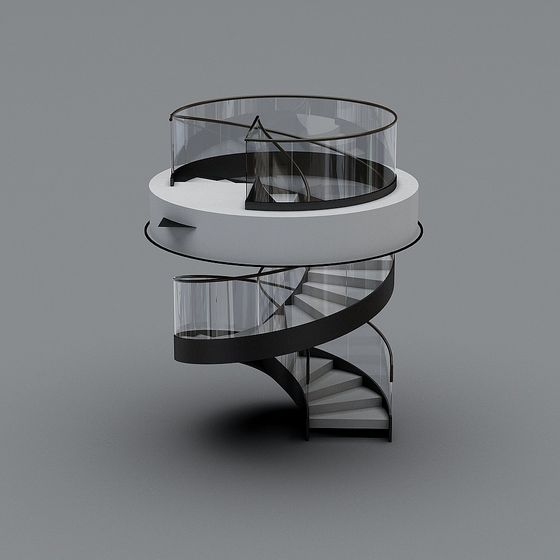 Elegant Spiral Staircase 3D model