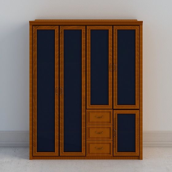 Elegant Low-Poly Wardrobe 3D model
