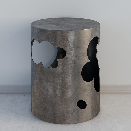 Concrete Art Stool 3D model