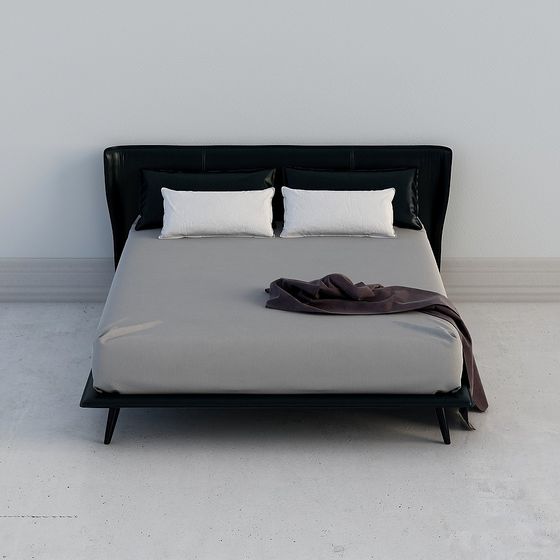 Stylish Low-Polygon Bed Frame 3D model