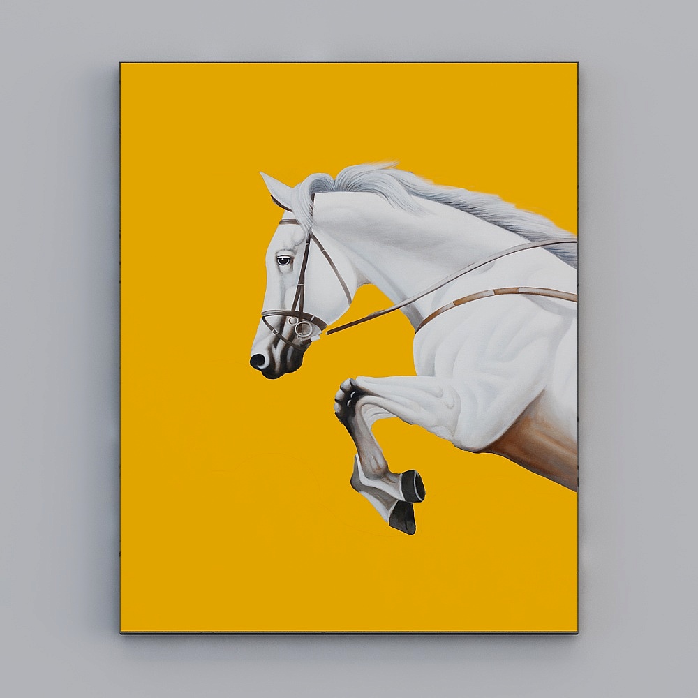 Dynamic White Stallion 3D model - Windblown