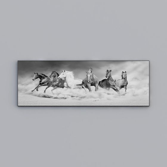 Stunning Galloping Horses 3D model