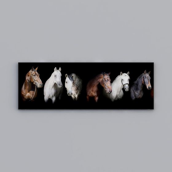 Beautiful 3D Model of Six Galloping Horses