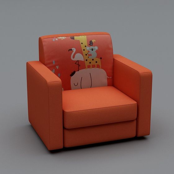 Colorful Children's Sofa 3D model