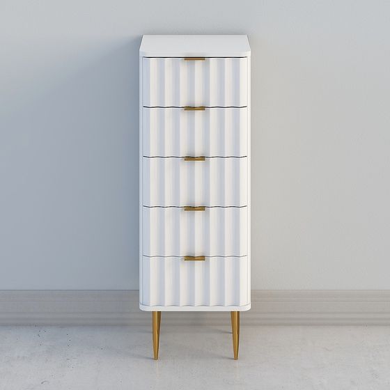 Elegant Striped Storage Cabinet 3D model