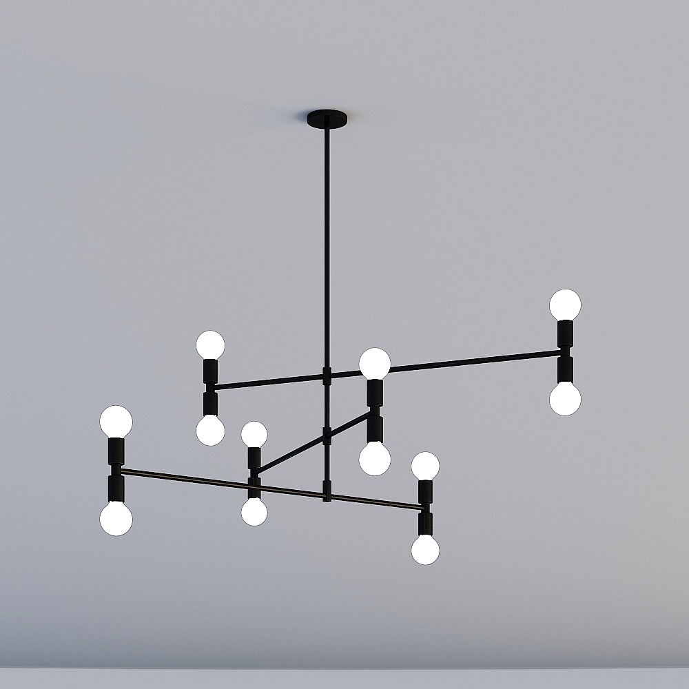 D191 Black Landy Lighting ExtremeLy Simple Modern Wind Living Room Chandelier Minimalist Designer Model Room Lighting Creative Personality Restaurant Light Nordic Lighting Nordic Lights