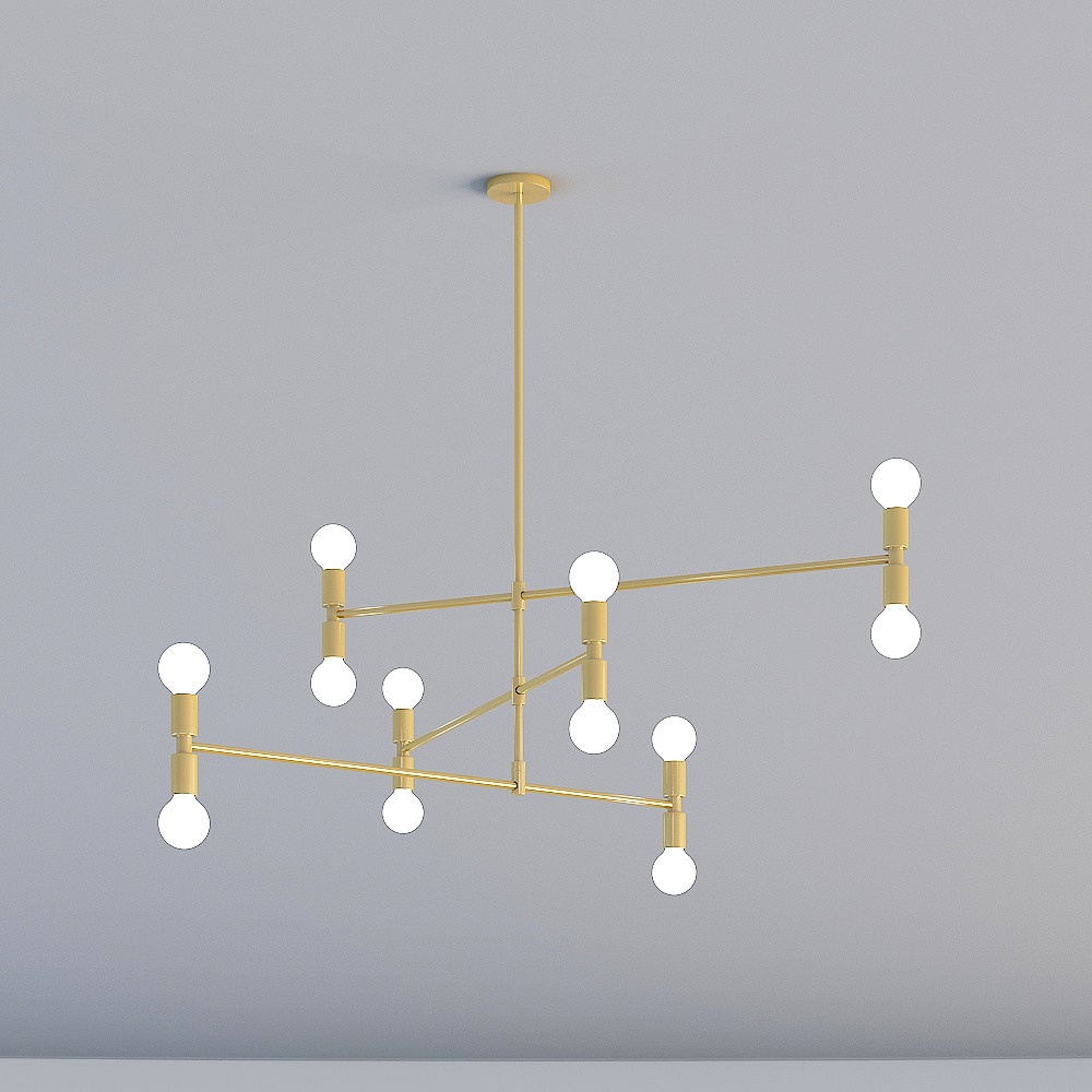 D191 Gold Landy Lighting ExtremeLy Simple Modern Wind Living Room Chandelier Minimalist Designer Model Room Lighting Creative Personality Restaurant Lights Nordic Lights