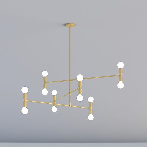 Elegant Low-Poly Chandelier 3D model