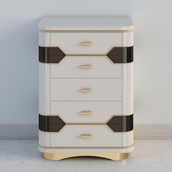 Art Deco Chest Low-Poly High-Detail 3D model