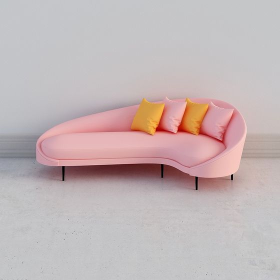 Unique Curved Sofa 3D model for Modern Interiors